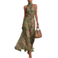 🎁💥Elegant Floral Print Halter Neck Maxi Dress