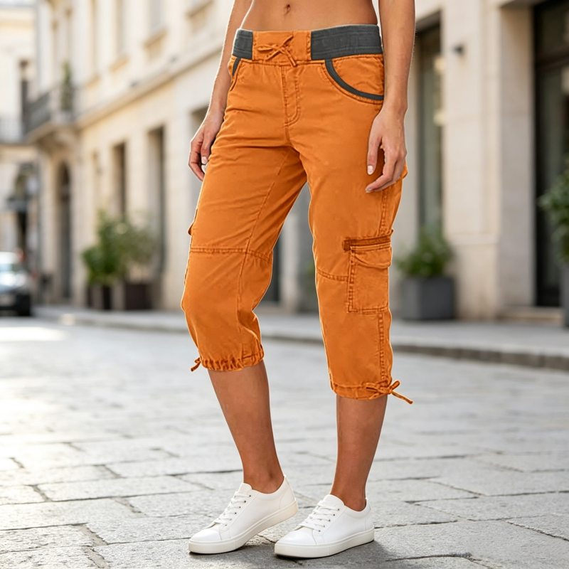 👖50% OFF NOW ! ✨Women's High-Waist Cargo Capri Pants – Breathable Cotton with Utility Pockets, Adjustable Cuffs Casual Summer Trousers