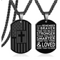 Men's Retro Stainless Steel Cross Tag Pendant