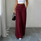 ⌛Limited-time offer-Women's High-Waisted Wide-Leg Pants with Contrast Trim