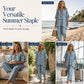 Women's Loose V-Neck Striped 2-Piece Casual Set