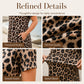 ⏳🔥LIMITED-TIME ! ⏰Women's Leopard Print Maxi Dress with Pockets Casual Short Sleeve Long Dress