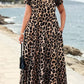 ⏳🔥LIMITED-TIME ! ⏰Women's Leopard Print Maxi Dress with Pockets Casual Short Sleeve Long Dress