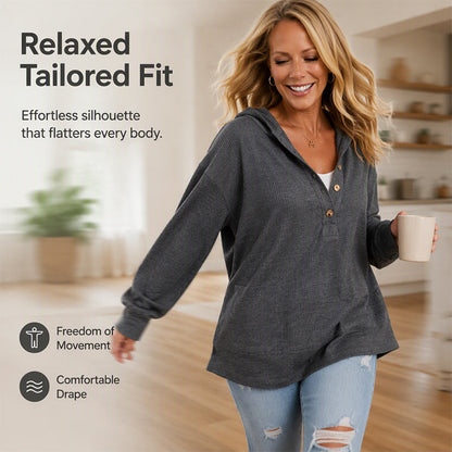 🔥Women's Long Sleeve Casual Hoodie Top 👕 A Cosy Throw-On for Chilly Mornings & Laid-Back Days ✨