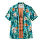 Men Hawaiian Shirt Tropical Floral Print Short Sleeve Casual Beach Button Down Shirt
