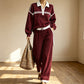 Women's Stripe Patchwork Sweatshirt & Wide-Leg Pants Set