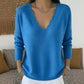 Women's Scalloped V-Neck Knit Sweater