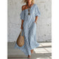 ☀️Women's One-Shoulder Striped Maxi Dress – Flowy Puff Sleeve Style With Effortless Summer Elegance 🌿