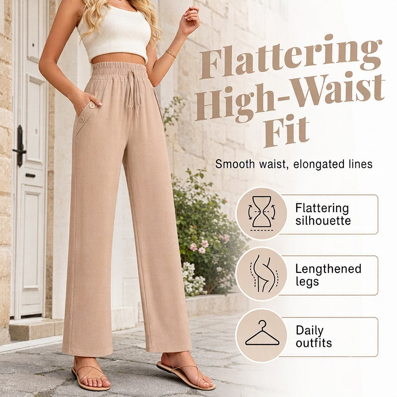 ✨New Arrivals & Special Offers-Women's Casual High Waisted Wid-Leg Pants