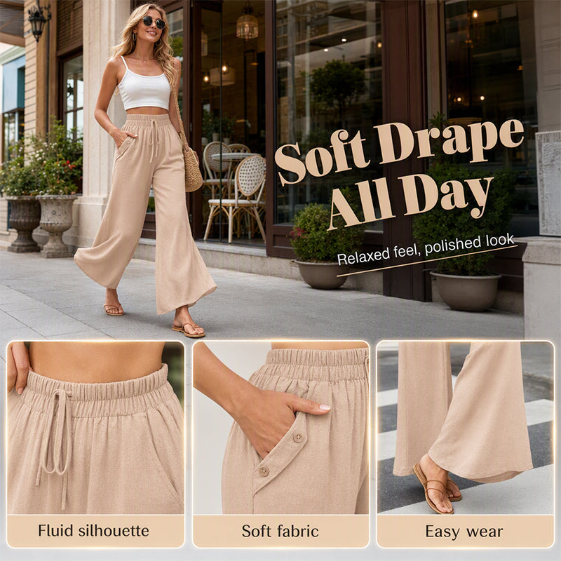 ✨New Arrivals & Special Offers-Women's Casual High Waisted Wid-Leg Pants