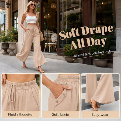 ✨New Arrivals & Special Offers-Women's Casual High Waisted Wid-Leg Pants