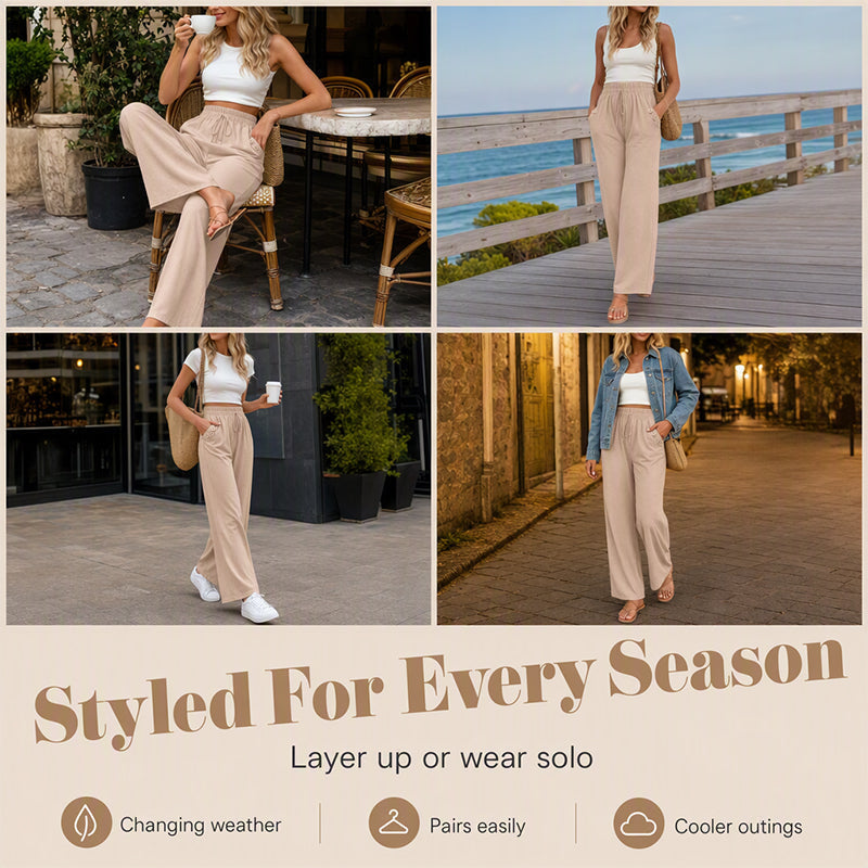✨New Arrivals & Special Offers-Women's Casual High Waisted Wid-Leg Pants