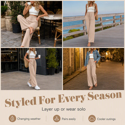 ✨New Arrivals & Special Offers-Women's Casual High Waisted Wid-Leg Pants