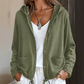 Women's Casual Hooded Jacket with Drawstring Hem