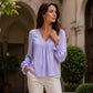 Women's Elegant Solid Color V-Neck Blouse