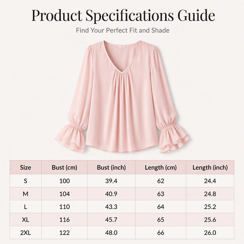 Women's Elegant Solid Color V-Neck Blouse