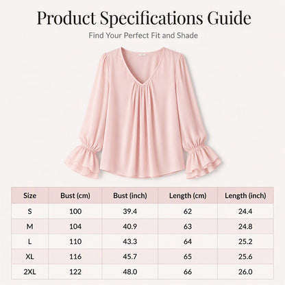 Women's Elegant Solid Color V-Neck Blouse