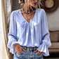 Women's Elegant Solid Color V-Neck Blouse