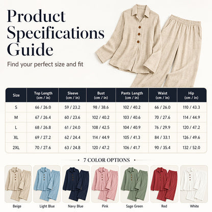 Women's Casual Long-Sleeve Top & Pants 2-Piece Set