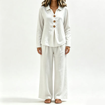 Women's Casual Long-Sleeve Top & Pants 2-Piece Set