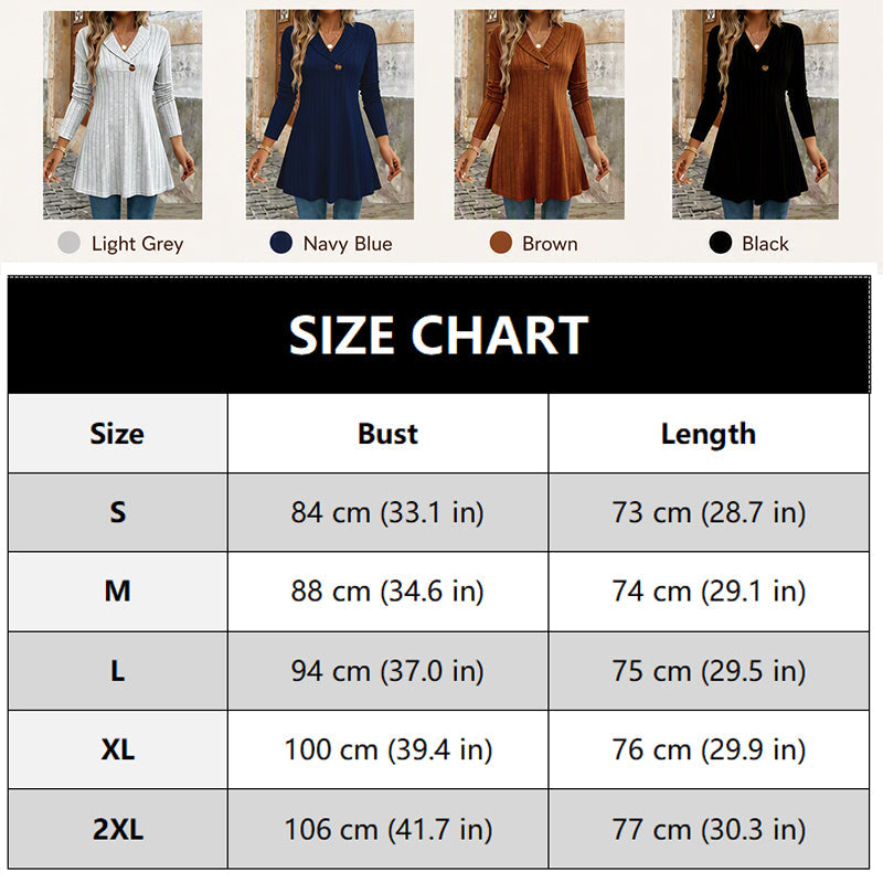 🌸✨Women's V Neck Ribbed Knit Casual Top