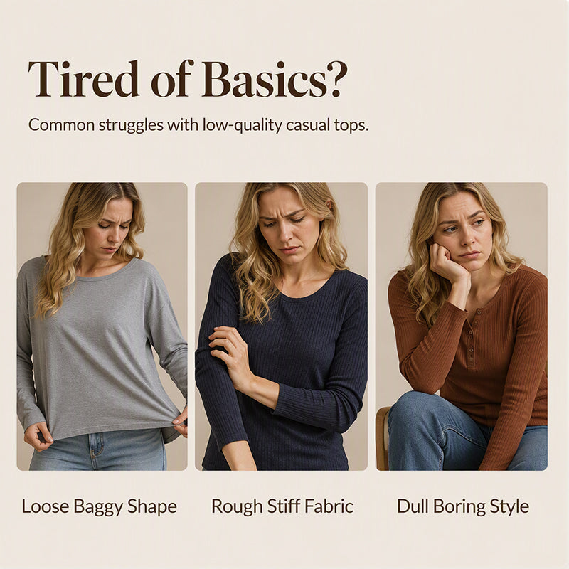 🌸✨Women's V Neck Ribbed Knit Casual Top