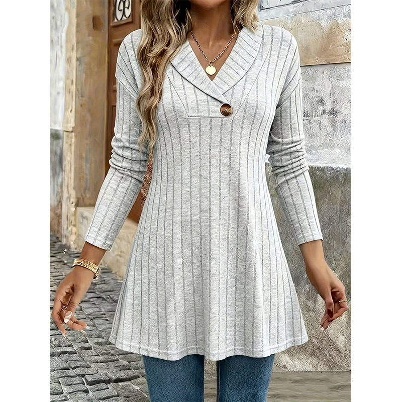 🌸✨Women's V Neck Ribbed Knit Casual Top