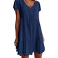 Women's V-Neck Tiered Ruffle Dress