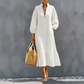 Women's Half-Zip Stand Collar Dress with Lantern Sleeves
