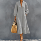 Women's Half-Zip Stand Collar Dress with Lantern Sleeves