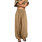 Women's Casual Smocked Waist Harem Pants