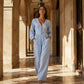 Women's V Neck Long Sleeve Jumpsuit