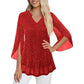 Women's Sparkly Split Flare Sleeve Top