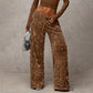 Women's Elastic Waist Straight-Leg Pants