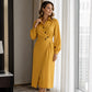 👗Women's Lapel Wrap Midi Shirt Dress with Pockets