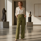 Women's High-Waist Drawstring Straight-Leg Pants