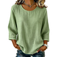 Women's Casual Crew Neck 3/4 Sleeve Top