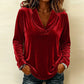 Women's Elegant Velvet V-Neck Top