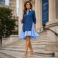 Women's Striped Layered Long Sleeve Dress👔👗