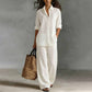 Women's Casual Shirt & Wide-Leg Pants Set