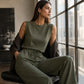Women's Sleeveless Tank Top & Wide-Leg Pants Set