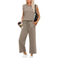 Women's Sleeveless Tank Top & Wide-Leg Pants Set