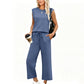 Women's Sleeveless Tank Top & Wide-Leg Pants Set