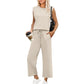 Women's Sleeveless Tank Top & Wide-Leg Pants Set