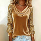 Shimmer Velvet Long Sleeve Top
