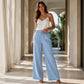 Women's Casual Drawstring Wide-Leg Pants