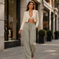 Women's Casual Drawstring Wide-Leg Pants