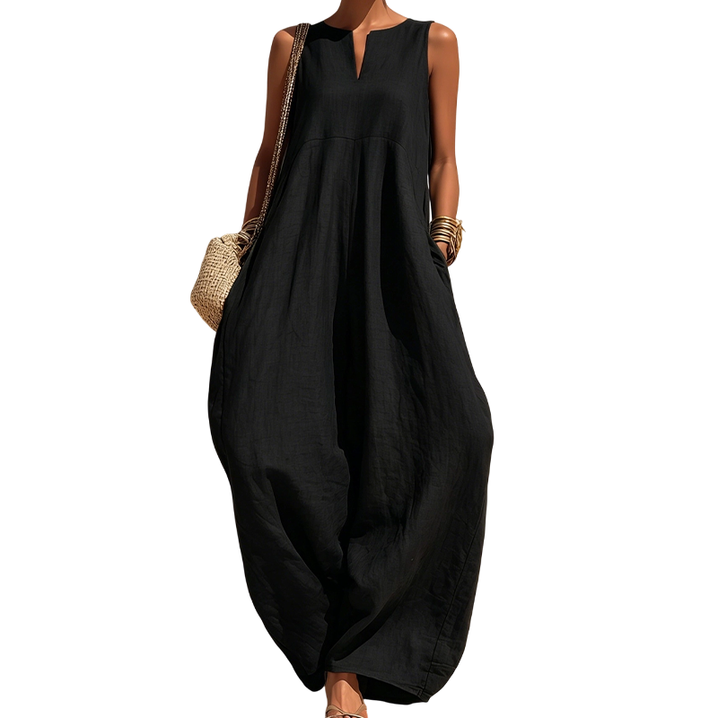 🌸Women's Sleeveless V-Neck Wide-Leg Jumpsuit with Pockets