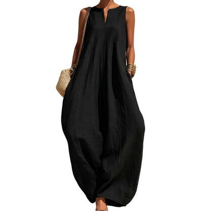 🌸Women's Sleeveless V-Neck Wide-Leg Jumpsuit with Pockets