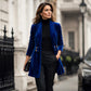 Women's Double-Breasted Velvet Cardigan